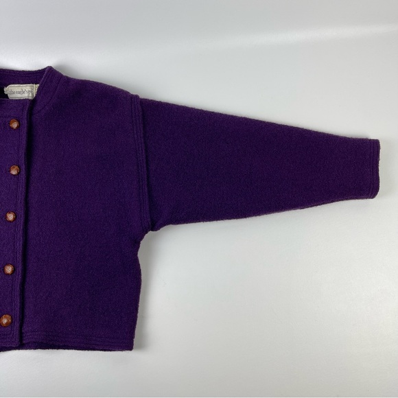 Vintage Eagles Eye Purple Wool Jacket Button Up Boiled Wool Womens Size 8 - Picture 6 of 12